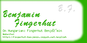 benjamin fingerhut business card